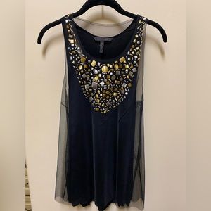BCBG black beaded top
